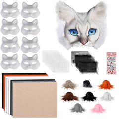 Giftota Therian masks with eight blank bases for creative DIY designs.