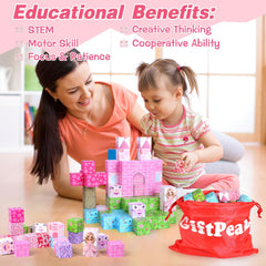GiftPeak unicorn cherry blossom blocks inspire creative storytelling and play.