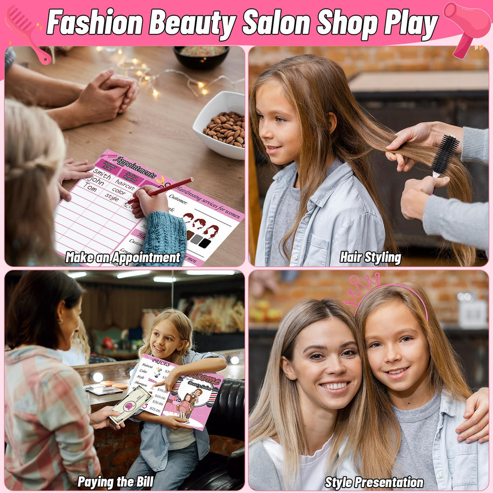 Gifts2U Hair Salon Playset styling manual and fake money boost role-play realism