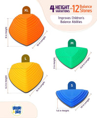 Group play with Giggle & Play stones enhances coordination during obstacle courses.