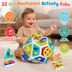 Gigilli 22in1 busy cube steering wheel invites imaginative play and coordination.