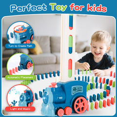 Gigilli domino train toy kid playing demonstrates hands-on learning and creativity