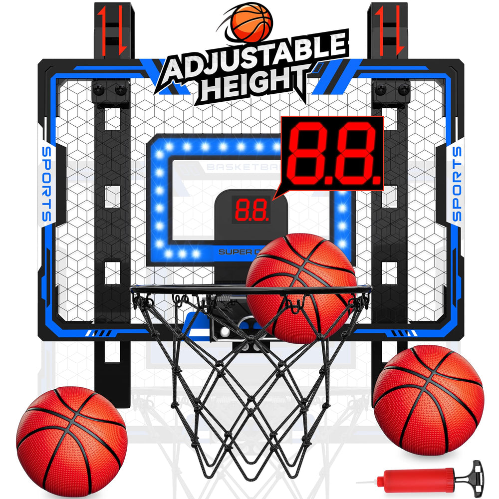Gigilli indoor hoop with door LED scoreboard for kid-friendly play