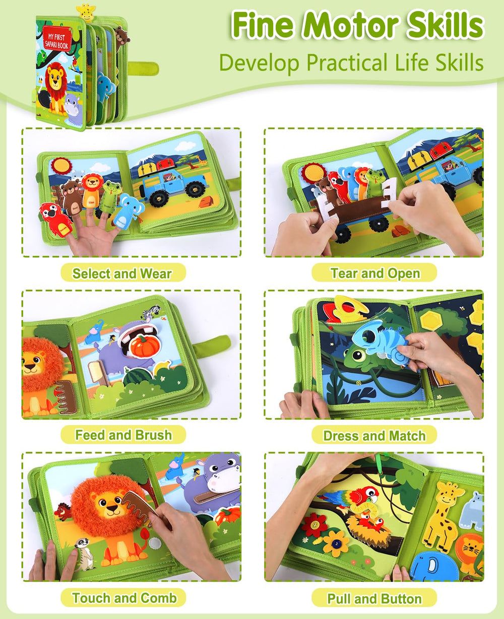 Gigilli lacing-buttons-zippers task enhances finger dexterity and concentration.