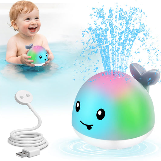 Gigilli original magnetic charging whale bath toy, easy recharge for endless bath time fun.