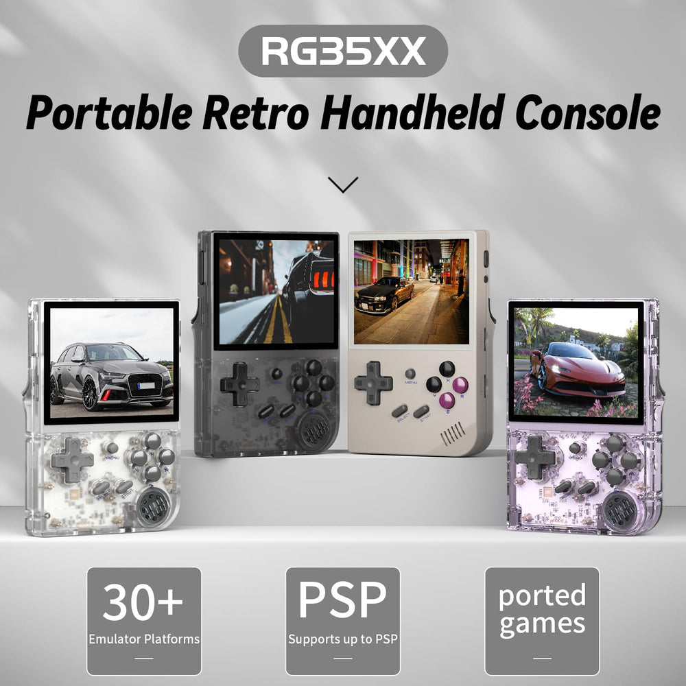 GiipGoop RG35XX 64GB storage with expandable memory for a vast retro library