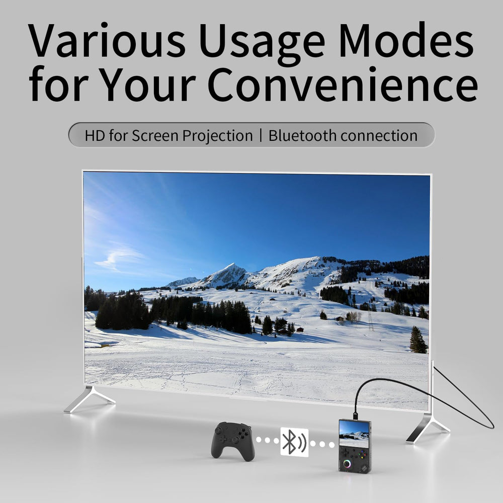 RG40XX V supports WiFi and Bluetooth for online play and accessories.
