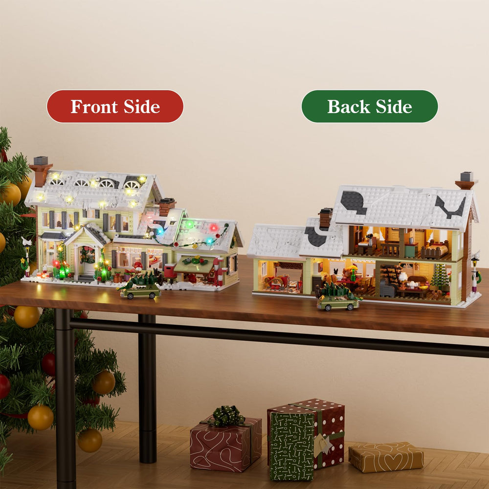 GIKCFSTBLA Christmas dinner and wreath scene enhances tabletop décor.
