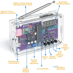 Gikfun FM Radio Kit purple PCB design adds visual appeal
