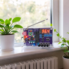 Gikfun FM Radio Kit side view highlighting portable form factor