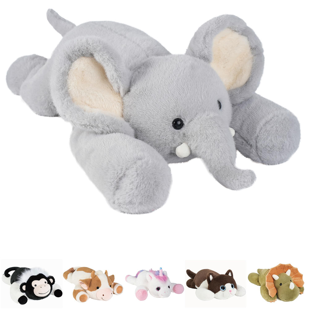 GILFWM Elephant Plush 20.5-inch front view shows soft fur and sturdy hug.