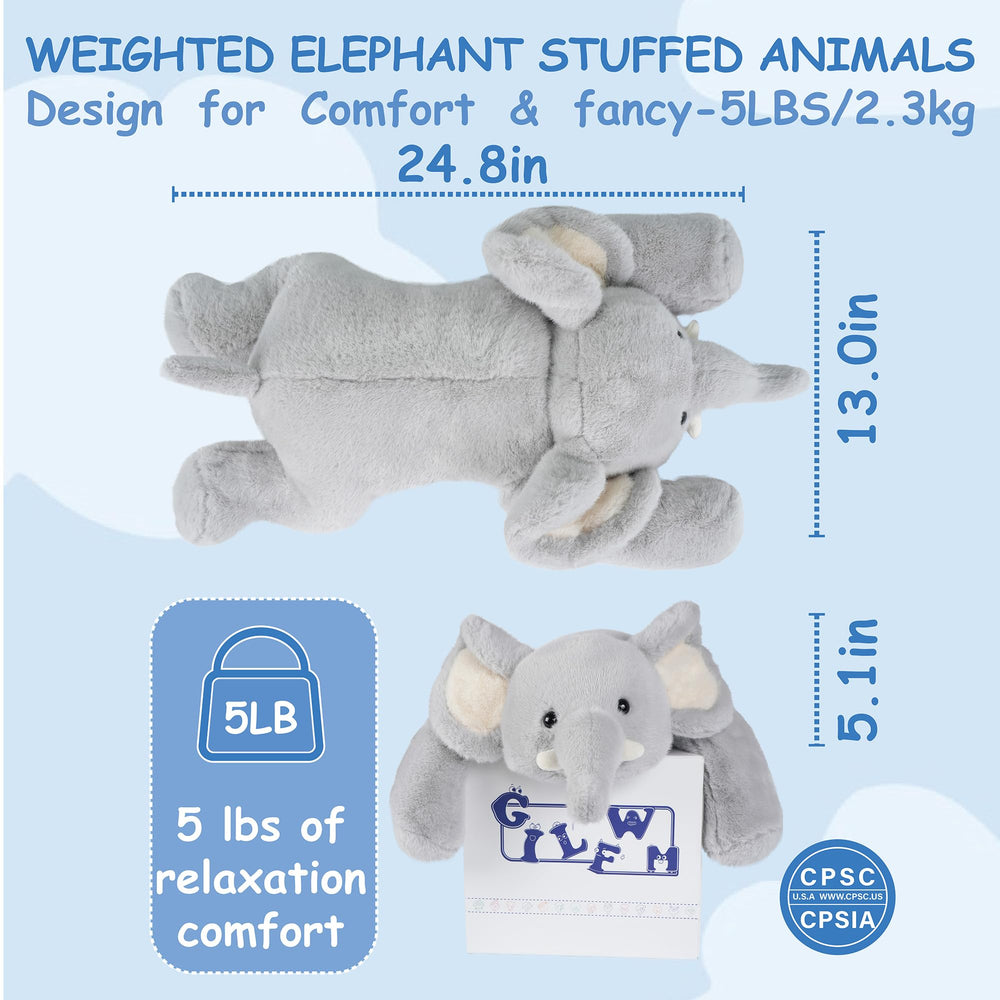 GILFWM weighted elephant belly and paws weight creates a hug-like feel.