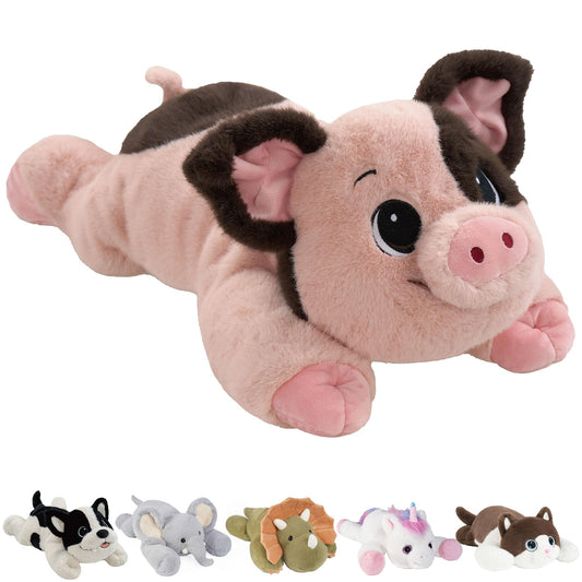 GILFWM weighted pig 25-inch front view offers comforting hugs and decorative appeal.