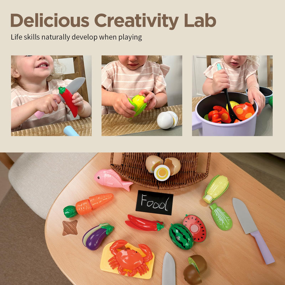 GILOBABY toy-cutting-board-knife for safe slicing pretend play