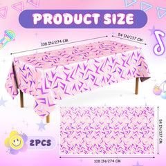 Gilprop pink-purple lightning tablecloth packaged image emphasizes two-piece set for convenient hosting