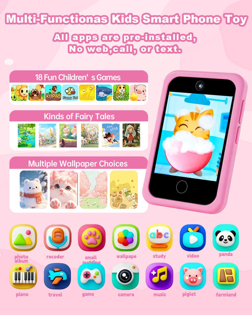 Gimubaba kids phone side view showing compact design for small hands
