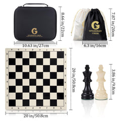GINGHOWEN weighted chess pieces provide stable placement and tactile heft.