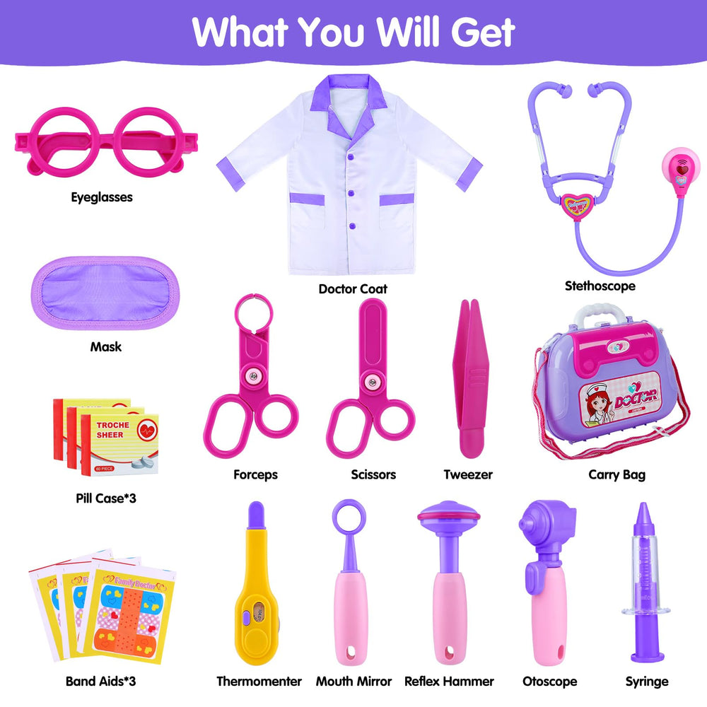 GINMIC doctor kit toddler stethoscope with realistic sound for engaging medical pretend play.