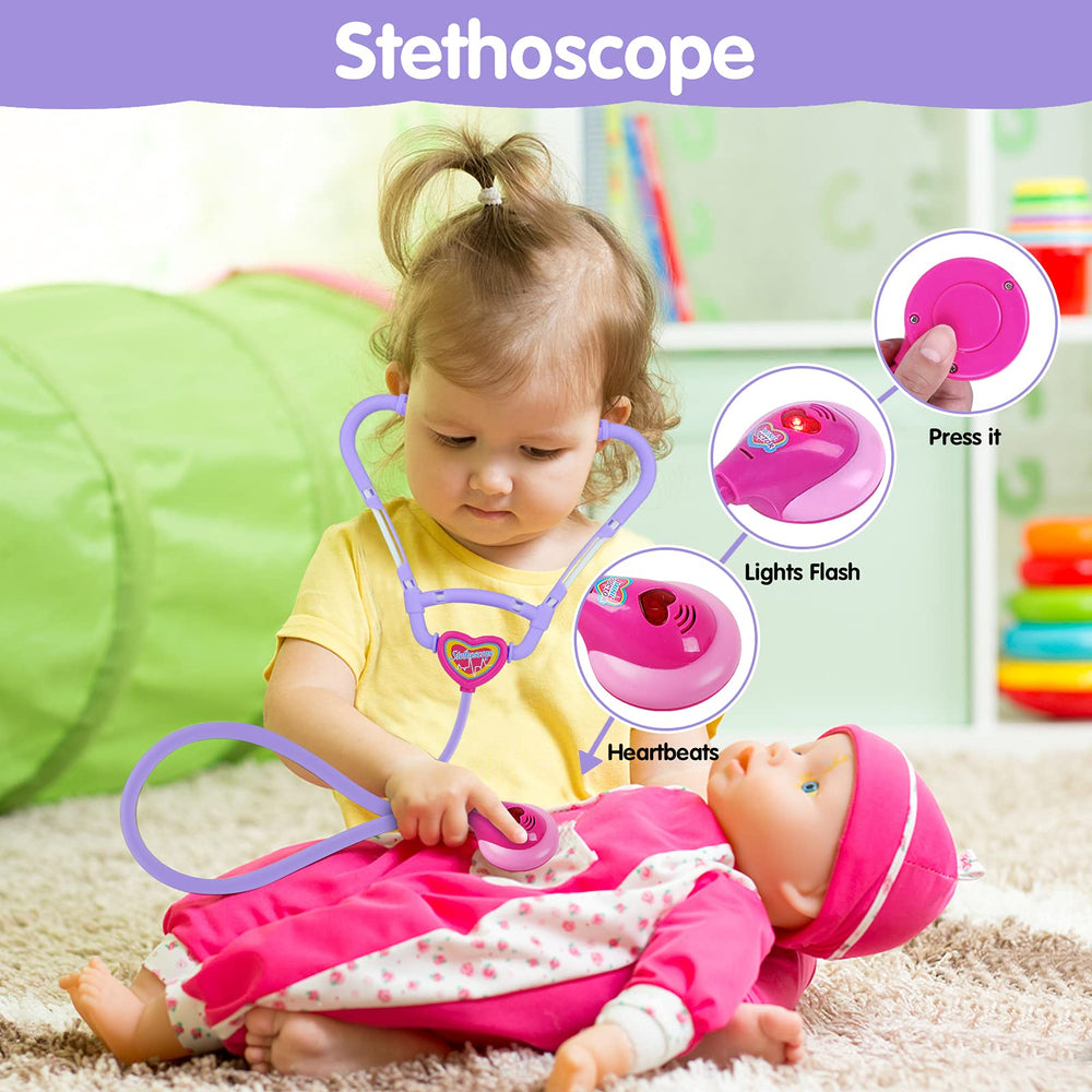 GINMIC doctor kit toddler eyeglasses add authentic doctor attire and storytelling possibilities.