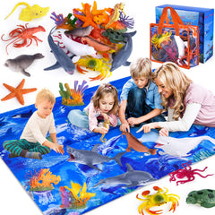GINMIC shark toy on large play mat for safe, engaging play