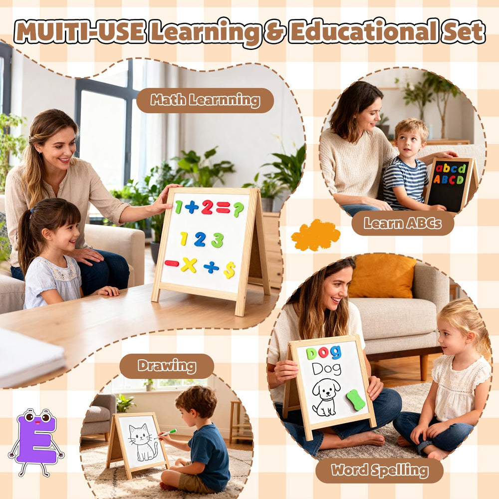 Ginmic soft-touch EVA magnets attach easily to the magnetic board.