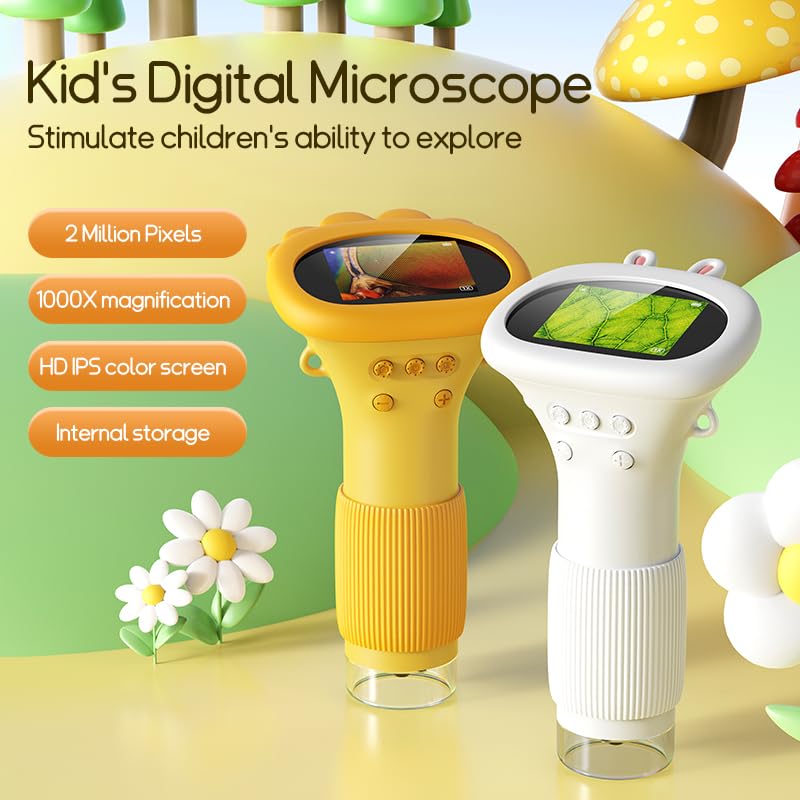 GinoCaco kid-friendly design microscope helps young explorers hold comfortably.