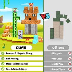 Girigi blocks forming sturdy structures with strong magnets.