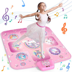 GirlsHome Unicorn Dance Mat with LED scores for playful challenges.
