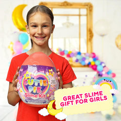 GirlZone My Cutie Pie Slime Kit customization with stickers, scents, and mix-ins