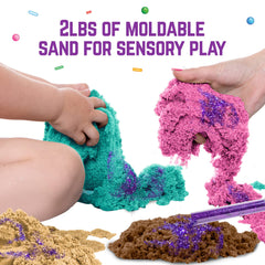 GirlZone moldable sand texture allows shaping and sensory exploration.