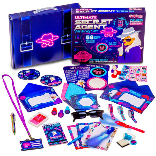 GirlZone Secret Agent Spy Kit: invisible ink pen for secret messages and decoding