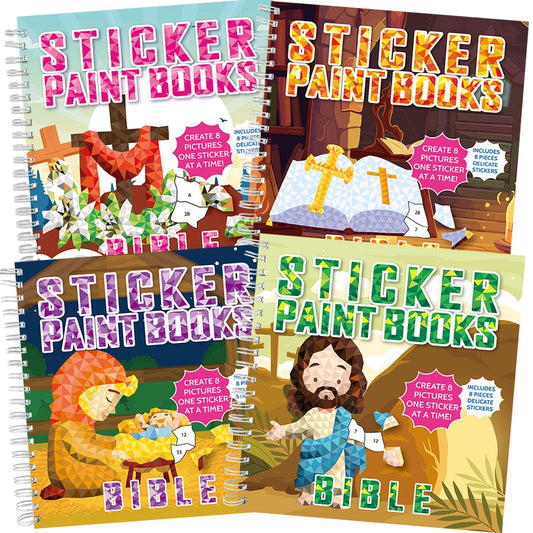 gisgfim Bible sticker book set cover featuring four themes for creative religious crafts