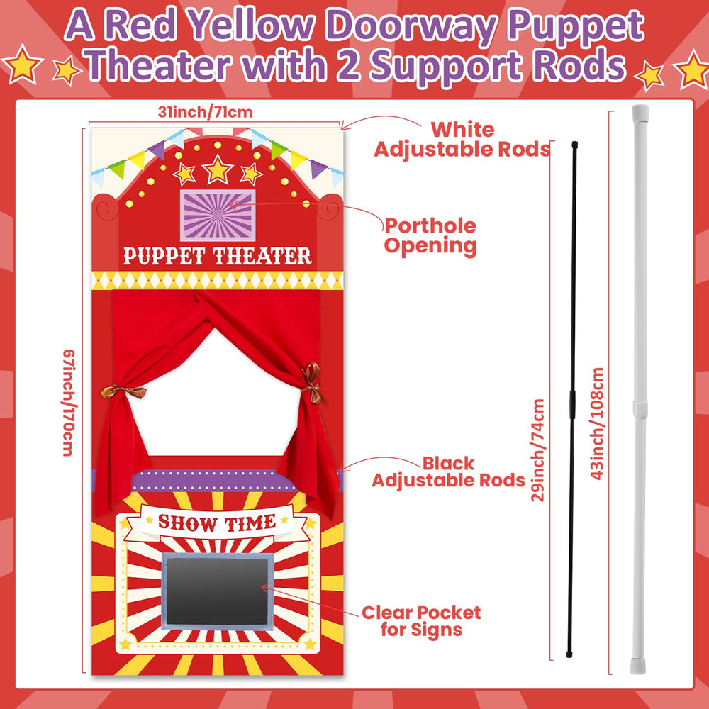 gisgfim doorway puppet theater with two adjustable rods provides stable, versatile mounting.