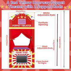 gisgfim doorway puppet theater with two adjustable rods provides stable, versatile mounting.
