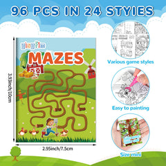 gisgfim mini activity pages featuring mazes and puzzles for screen-free entertainment.