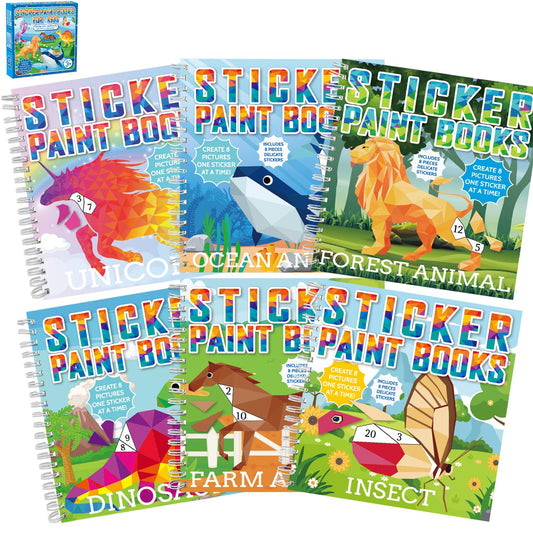 gisgfim paint by sticker dinosaur book with vivid scenes for imaginative play