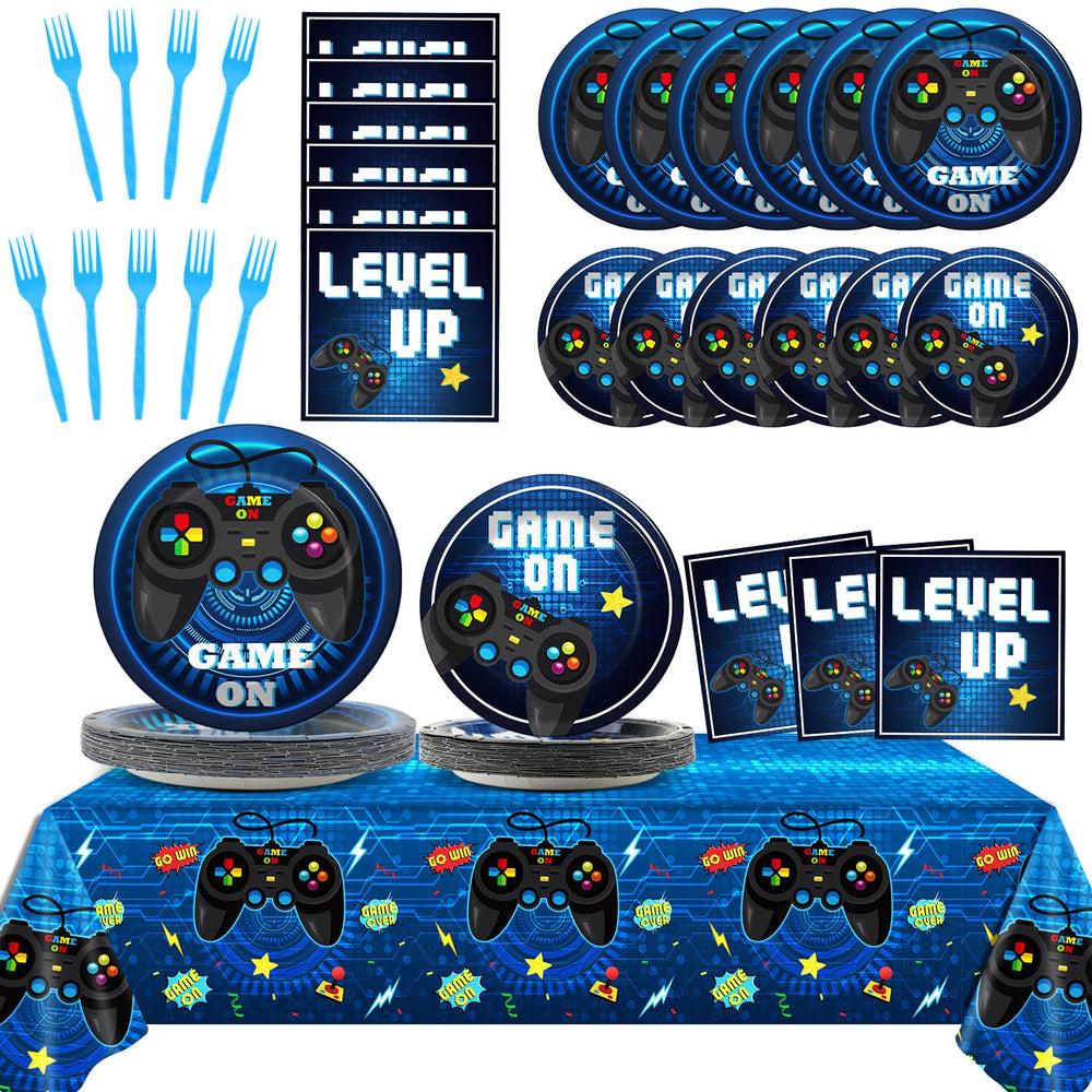 Gisgfim video game plates 9 inch for durable party dining