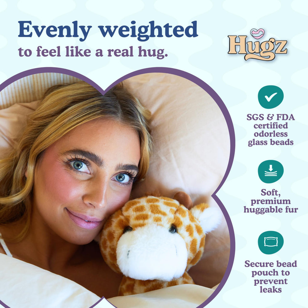 Hugz Moose the Giraffe long-neck snuggle shows tall plush support.