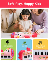 Givzan Unicorn Toddler Piano safe design with rounded edges for tiny hands