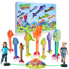 Gizzjoy dinosaur rocket launcher set promoting active outdoor play for kids