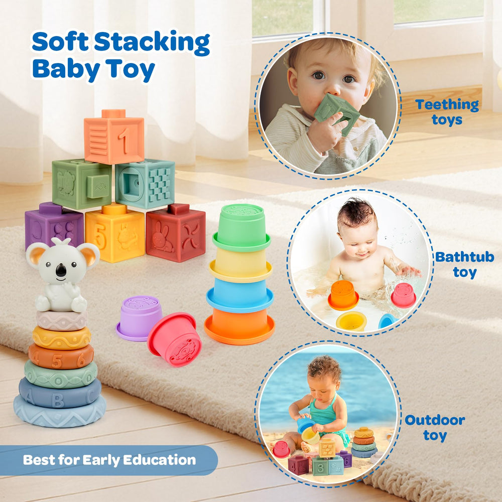 GJOF2YK colorful building blocks help shape awareness and hand-eye coordination.