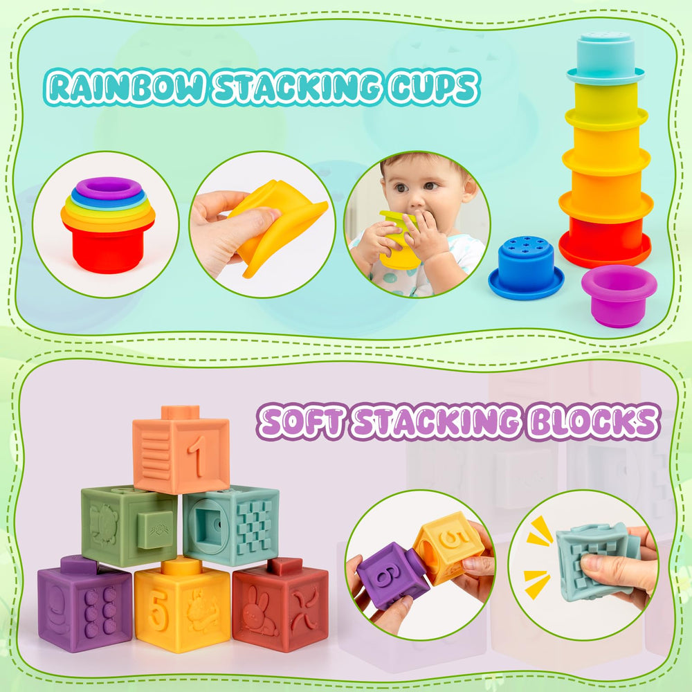 GJOF2YK soft stacking blocks cups and rings support early color and shape learning
