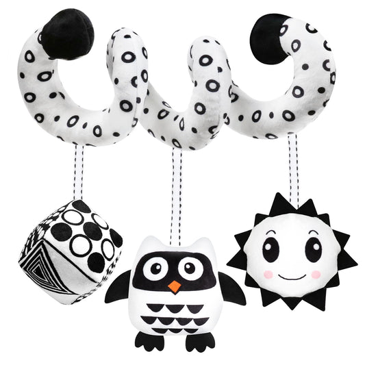 GKDOMS owl rattle cube plush for newborns encourages grasping with safe textures