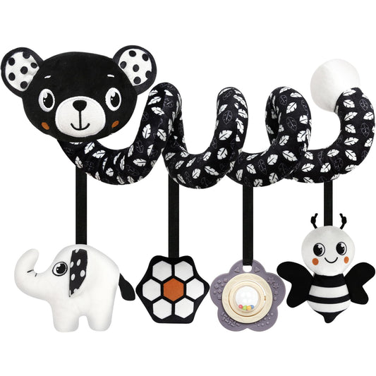 GKDOMS bear black-and-white car seat toy stimulates visual tracking for newborns