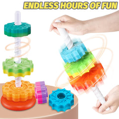 GKKBSJ Rainbow Tower spiral rod shown for smooth rotation and engaging play.