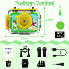 GKTZ Kids Camera includes 32GB micro SD card for storage.