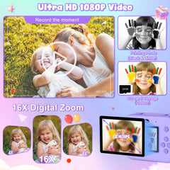 GKTZ Kids Camera Instant Print 2.4-inch LCD screen for quick review.