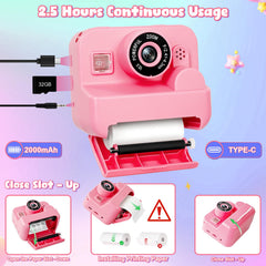 GKTZ Kids Camera kit contents including cable and memory card