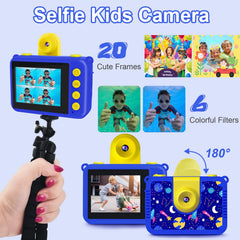 GKTZ Kids Camera with neck strap and bike mount for hands-free recording