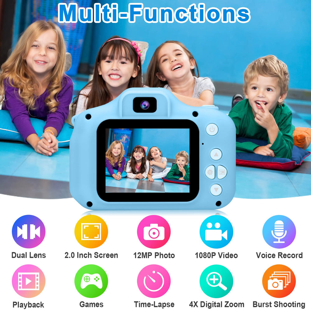 GKTZ Kids Camera side view highlighting portable design for travel